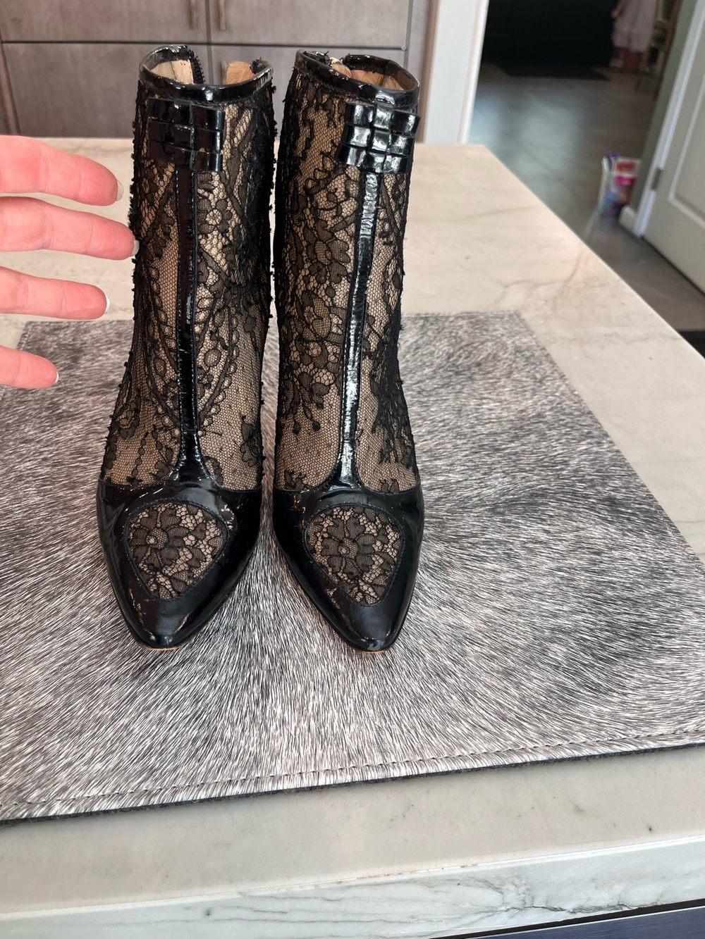 Black lace bootie